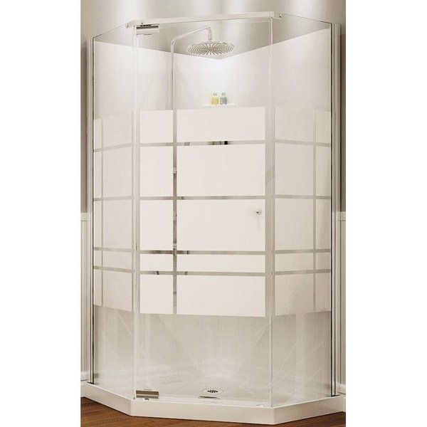Maax Shower Kit, 36 in L, 36 in W, 72 in H, Polystyrene, Chrome, 3Wall Panel, NeoAngle 105618-000-129102
